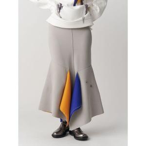 UN3D.（アンスリード） ロング スカート DENIM DETAIL DOCKING SK