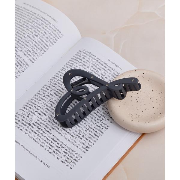 ヘアクリップ ストーン付きハートバンスクリップ