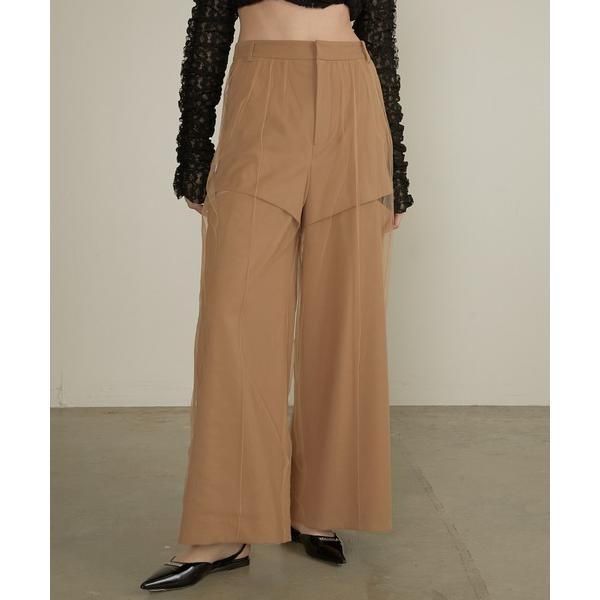 スラックス パンツ チュールレイヤードスラックス / Tulle Layered Slacks レデ...