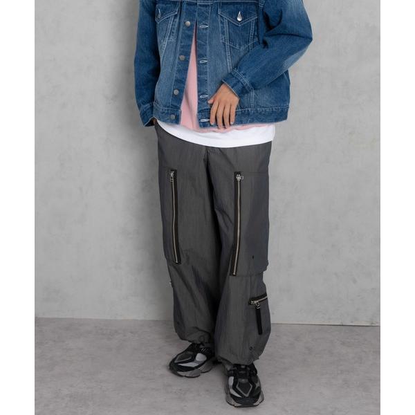 ワイドパンツ パンツ ADAMPATEK/c/n wide parachute pants/綿ナイロ...