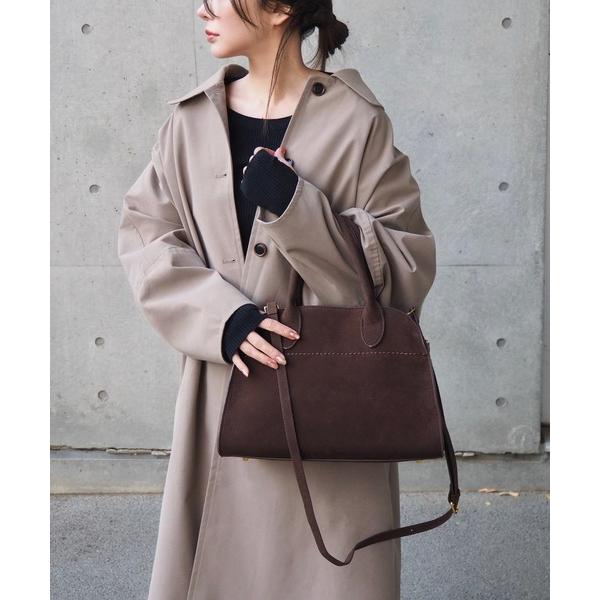 ボストンバッグ suede like boston bag /スウェード調2WAYボストントートバッ...