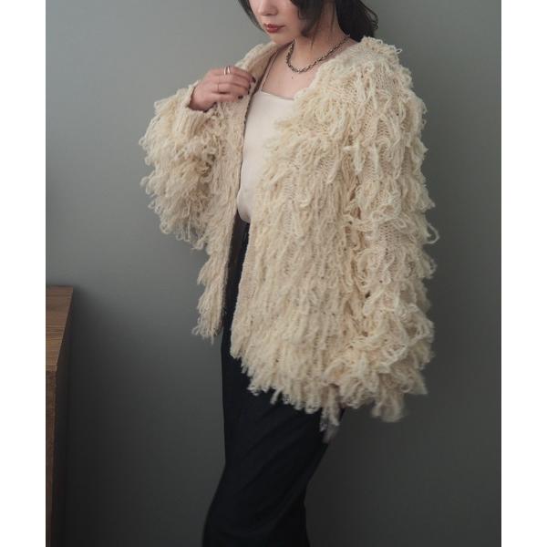 カーディガン loop knit v neck knit cardigan /ループ編み Vネック ...