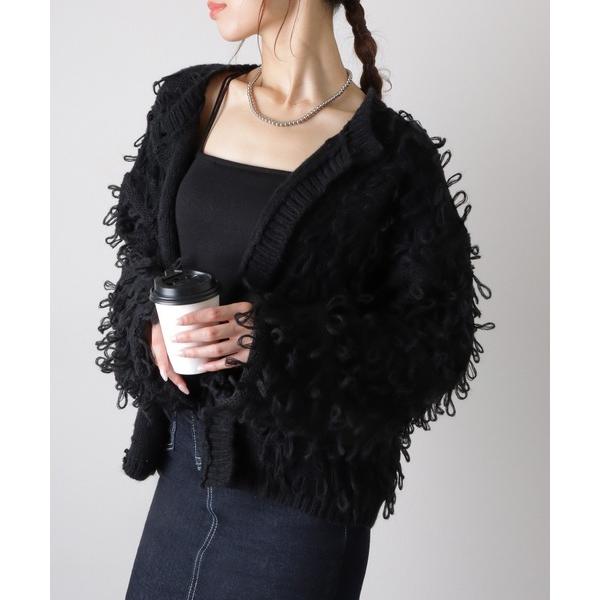 カーディガン loop knit cardigan /ループ編み  ニット カーディガン レディース