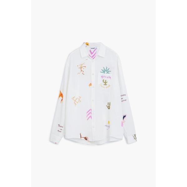 シャツ ミニマルアイコン長袖シャツ メンズ