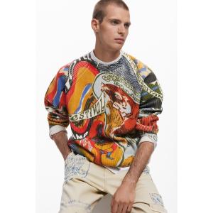 セーター ニット インドモチーフ アートプリントニット メンズ