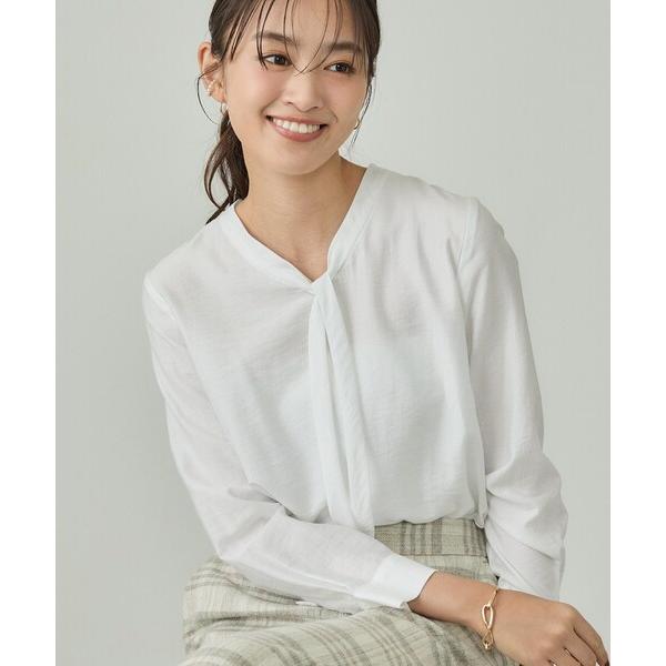 ブラウス シャツ 「洗える」ストライプドビー ボウタイブラウス レディース