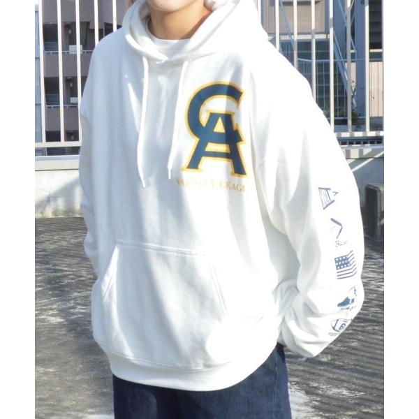 パーカー 袖ロゴ裏毛プルパーカー メンズ