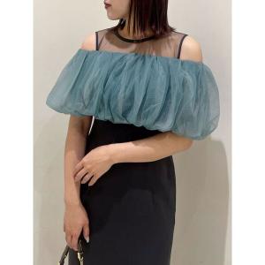 パーティードレス ドレス LADYチュールオフショルIラインドレス 結婚式 お呼ばれ