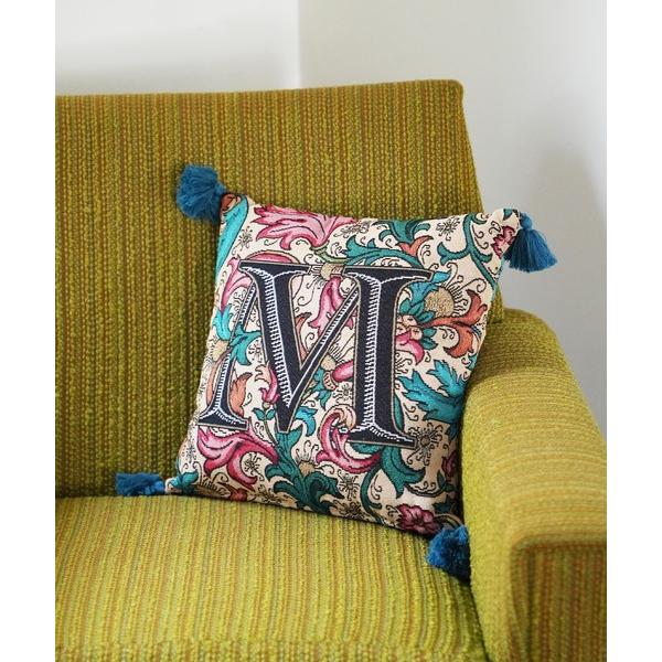 クッション クッションカバー JACQUARD CUSHION/アルファベット ジャガード織 クッシ...