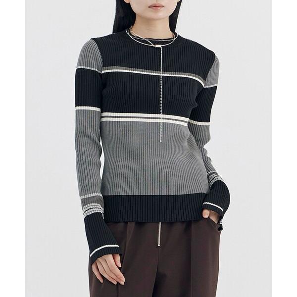 ニット セーター ミックススイッチングニット｜ウォッシャブル/オフィスカジュアル/細見え/秋服/冬服...