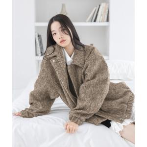 ブルゾン アウター スタンドシャギーミドルブルゾン　282293 レディース