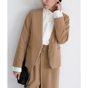 ジャケット ノーカラージャケット 入学式 卒業式 「セレモニー」レイヤードノーカラージャケット レディース