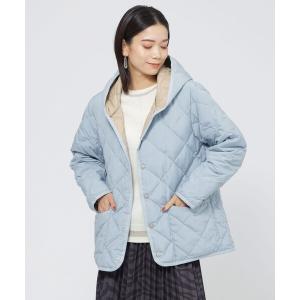 ダウンコート ダウンジャケット 「ウォッシャブル」フーデッドキルティングダウンジャケット レディース