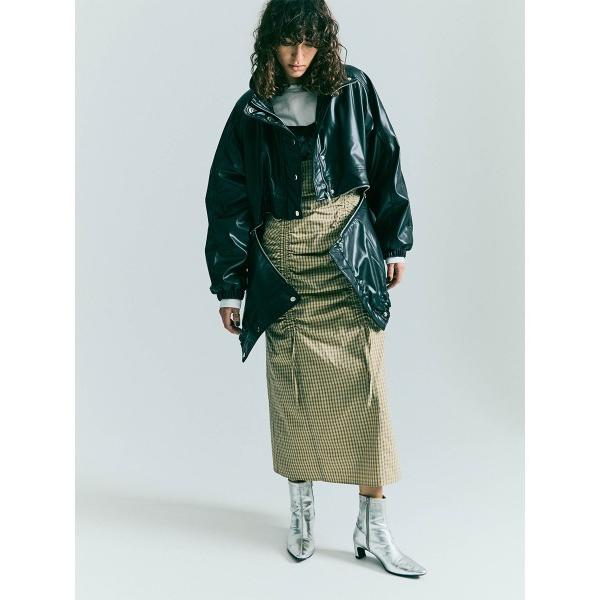 コート アウター 2WAY METALLIC LEATHER BLOUSON レディース