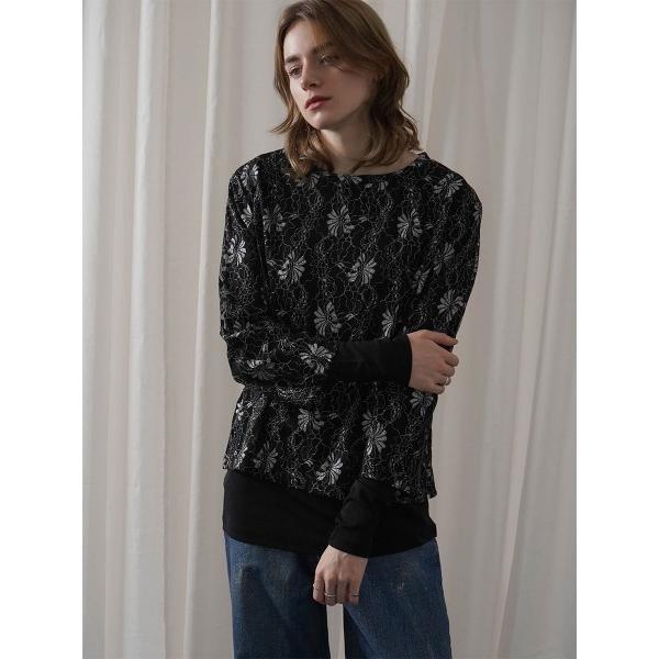tシャツ GLITTER LACE DOCKING TOPS レディース