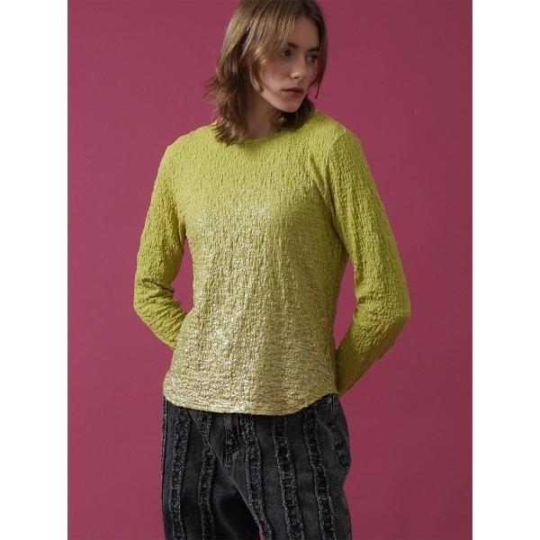 ブラウス シャツ METALLIC PRINT TOPS レディース