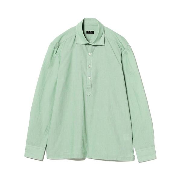 シャツ コットン マイクロストライプ プルオーバー シャツ メンズ