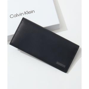 財布 「Calvin Klein/カルバンクライン」ワンポイント レザーロングウォレット メンズ レディース