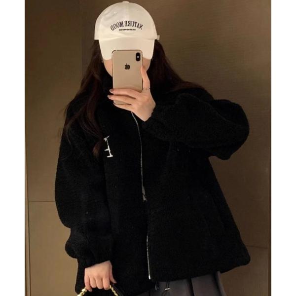 ブルゾン アウター もこもこ スタンドカラー ボアジャケット レディース