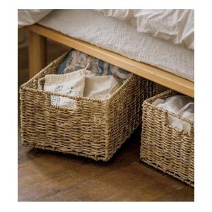 無印良品（MUJI） 収納 重なるラタン角型バスケット・中 （V）約幅