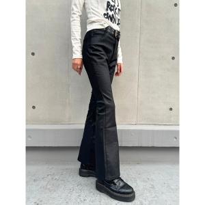 パンツ レザーコーティングフレアパンツ レディース