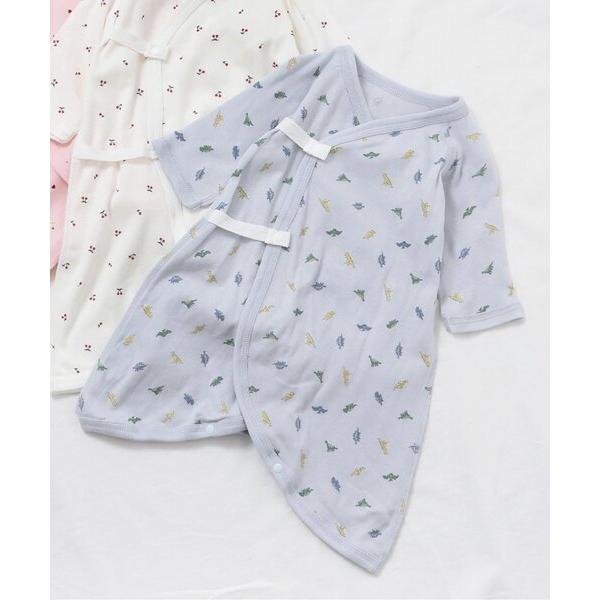 ベビー肌着 ベビー長袖フライスコンビ肌着 総柄
