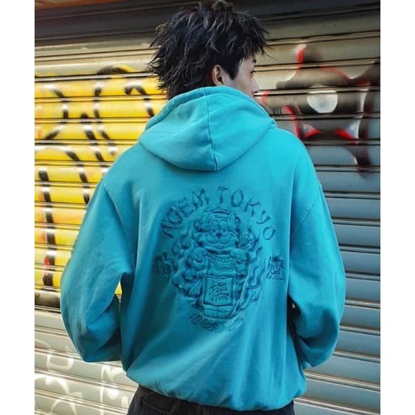 パーカー A'GEM/9 × .kom 「A'gem/エージェム」 猫キョンシージップパーカー メン...