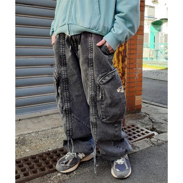 カーゴパンツ A'GEM/9 × .kom 「A'gem/エージェム」 /デニムカーゴパンツ メンズ...