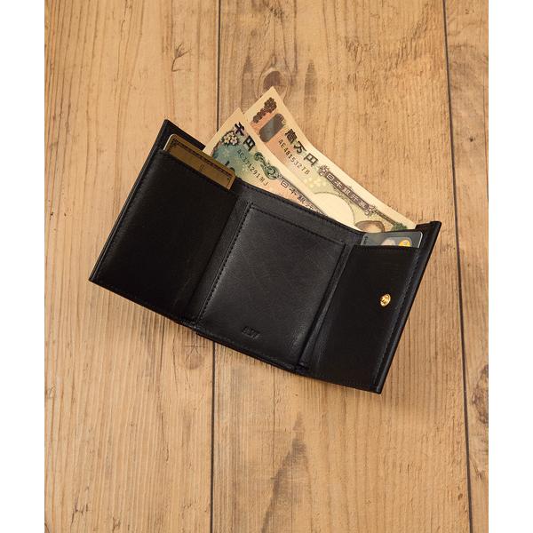 ミニ 財布 A_W アウ / TRIFOLD PURSE フルグレインカーフレザーフラップウォレット...