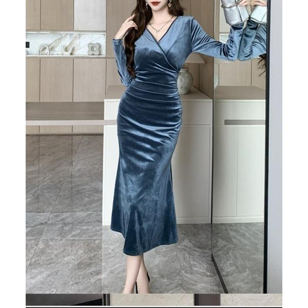 ドレス ベルベット美ラインドレス