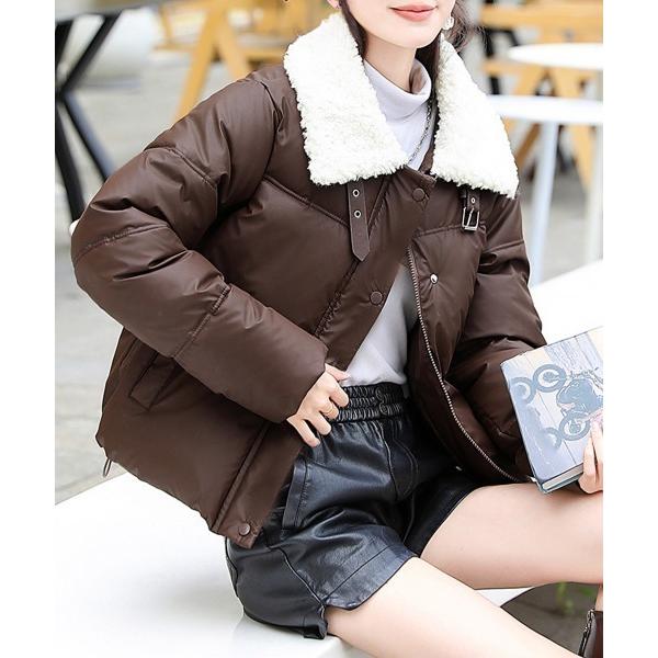 ダウンコート ダウンジャケット ボア襟エコダウンジャケット 中綿ブルゾン レディース