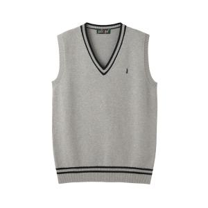 ベスト  メンズ ベスト ライン入り 綿 7G 男子 制服 学生服 中学 高校 スクール キッズ 子供服 男の子