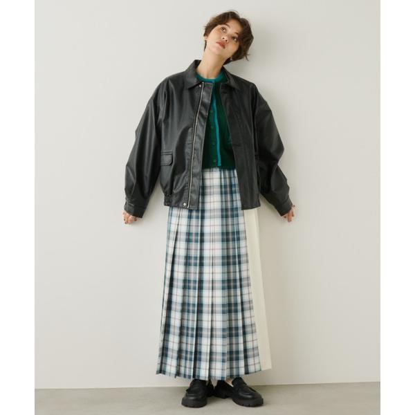 レザージャケット ライダース オーバーエコレザーブルゾン レディース