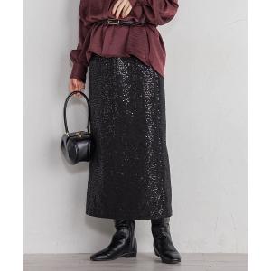 スカート スパンコールIラインスカート「手洗い可能」