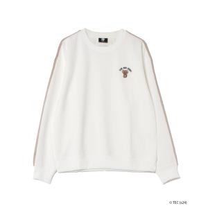 トレーナー スウェット 「公式」トムとジェリー　袖二本ライン　ワンポイント刺繍スウェット レディース メンズ