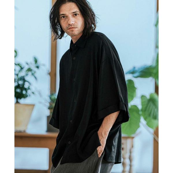 シャツ mhs2277-コットンリネン袖ロールアップシャツ メンズ