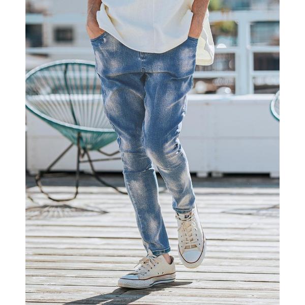 ジーンズ mp13109-Spotted Bleached Stretch Denim Jodhpu...