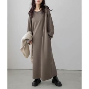 ワンピース 裏起毛スウェットロングワンピースの商品画像