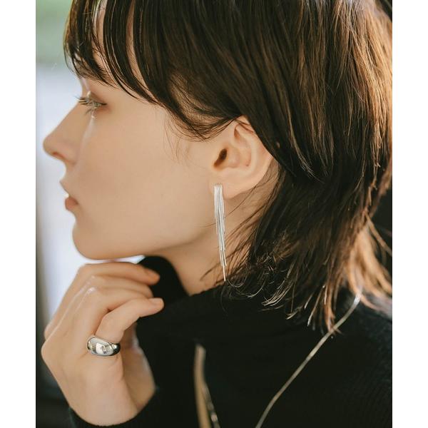 ピアス ピアス 金属アレルギー対応 シルバー925 ゴールド フリンジ「laria-pe ラリア」 ...