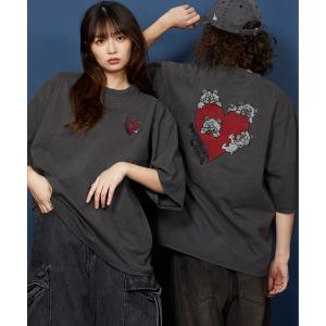 tシャツ オーバーサイズ  刺繍 Tシャツ 綿100％ /embroidery oversize T-shirt メンズ レディース