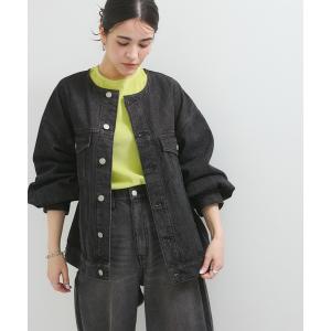 デニムジャケット gジャン ノーカラーデニムジャケット レディース