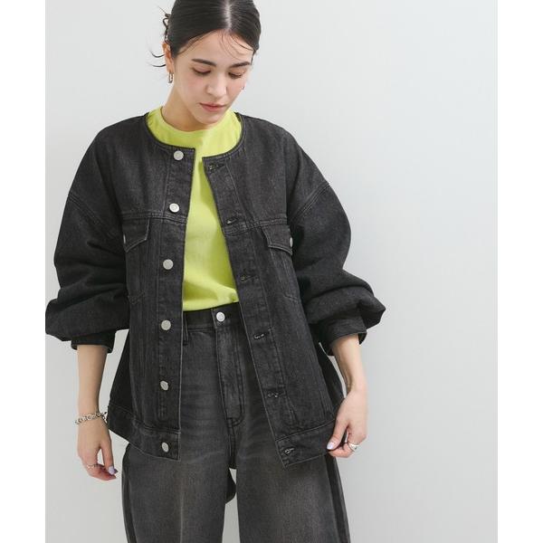 デニムジャケット gジャン ノーカラーデニムジャケット レディース