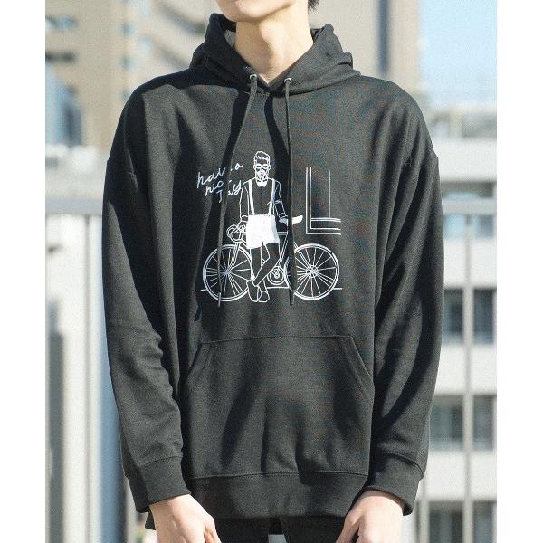 パーカー 「MODISH GAZE」ゆる線画プリントビッグシルエットプルパーカー(CP) メンズ レ...