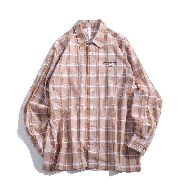 アロハシャツ シャツ one point embroidery madras check shirt...
