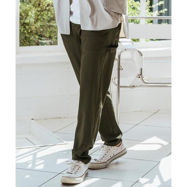 パンツ mp13069-テーパードワークパンツ-麻ライク メンズ