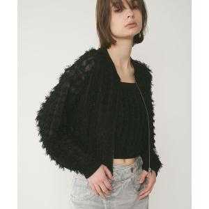 ニット セーター フリンジニットzipカーディガン レディース