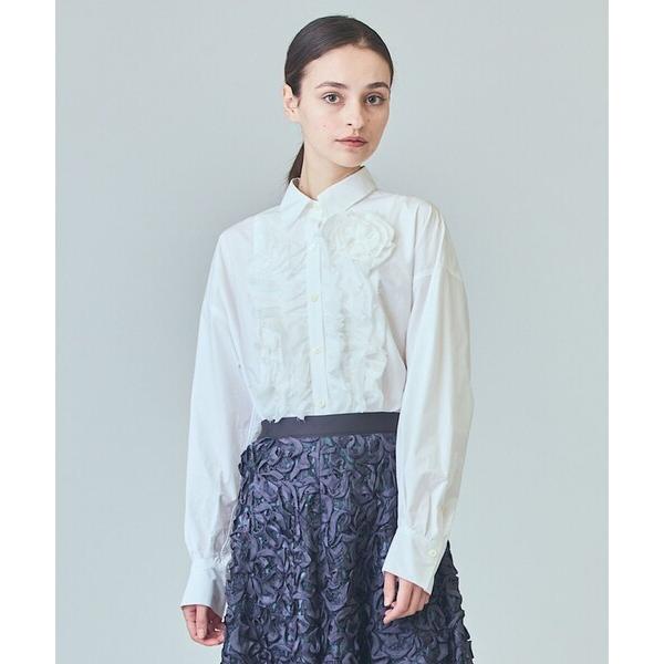 ブラウス シャツ コサージュドレスシャツ レディース
