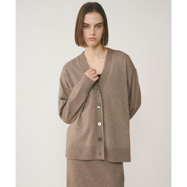 カーディガン フィルムヤーンニットカーディガン レディース