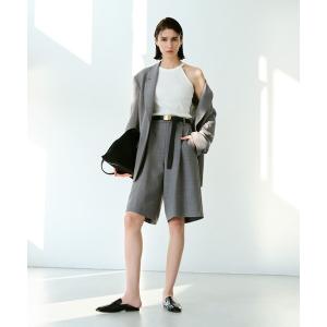ハーフパンツ パンツ 短パン 平二重織タックハー...の商品画像