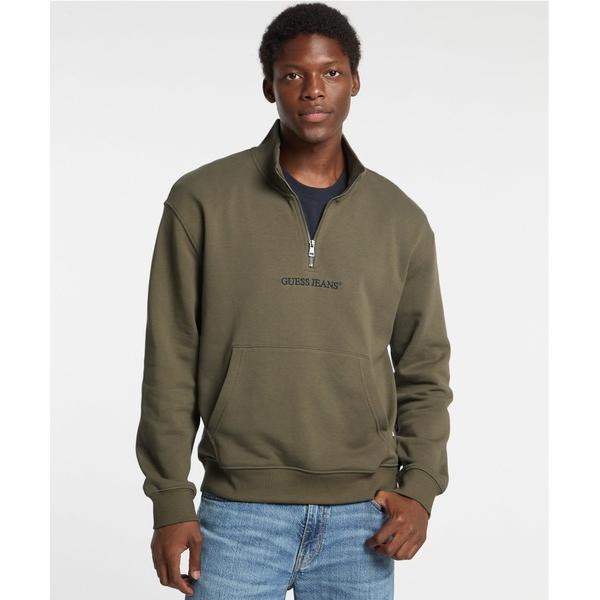 トレーナー スウェット GUESS JEANS Eco Half-Zip Logo Sweater ...